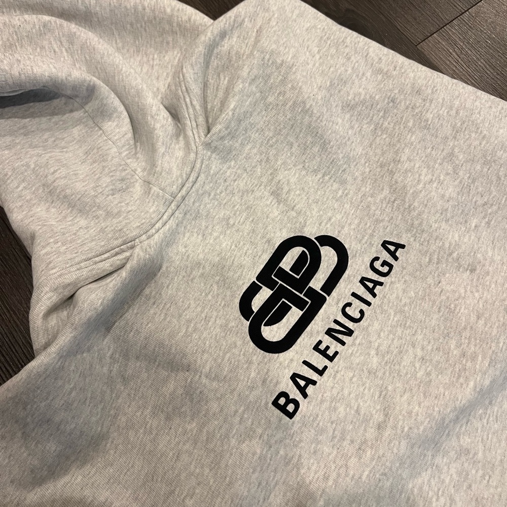 Balenciaga Logo Zip Up Hoodie